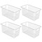 Smart Design Nestable Basket Organizer with Handles - Steel - 6 x 12 x 6 - White - Set of 4